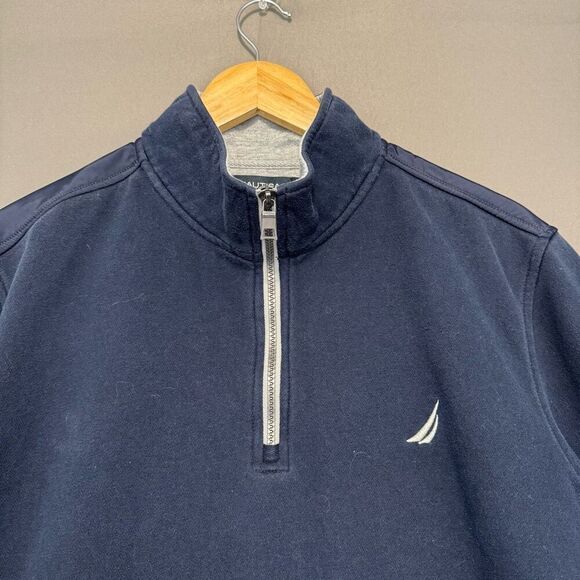 Nautica Men’s 1/4 Zip Up Pullover Size Large Essential Style Small Logo - Picture 2 of 10